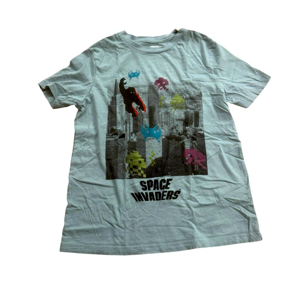 Vans | Space Invaders Gamer Vintage Video Game Graphic Tee Boys Size Large